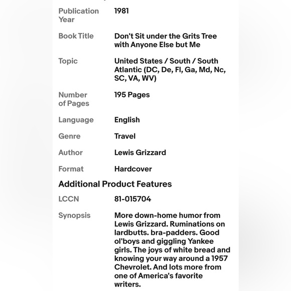 💰 3/$15 Lewis Grizzard Don't Sit Under The Grits Tree With Anyone Else But Me - Picture 3 of 3